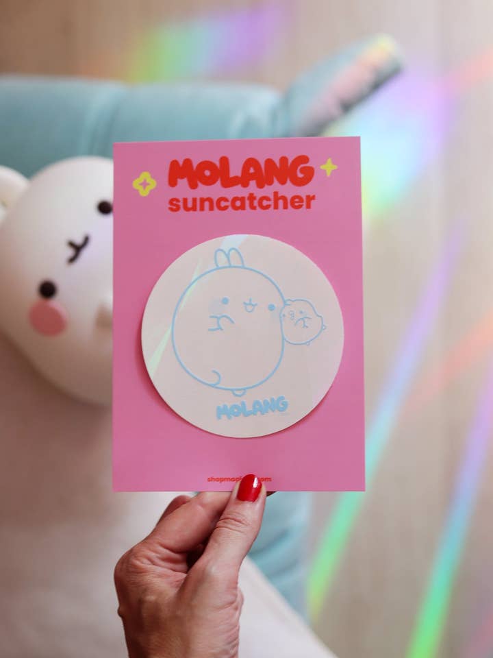 Suncatcher-Aufkleber "Molang" – Regenbogenmacher für den Großhandel von Poulette Magique