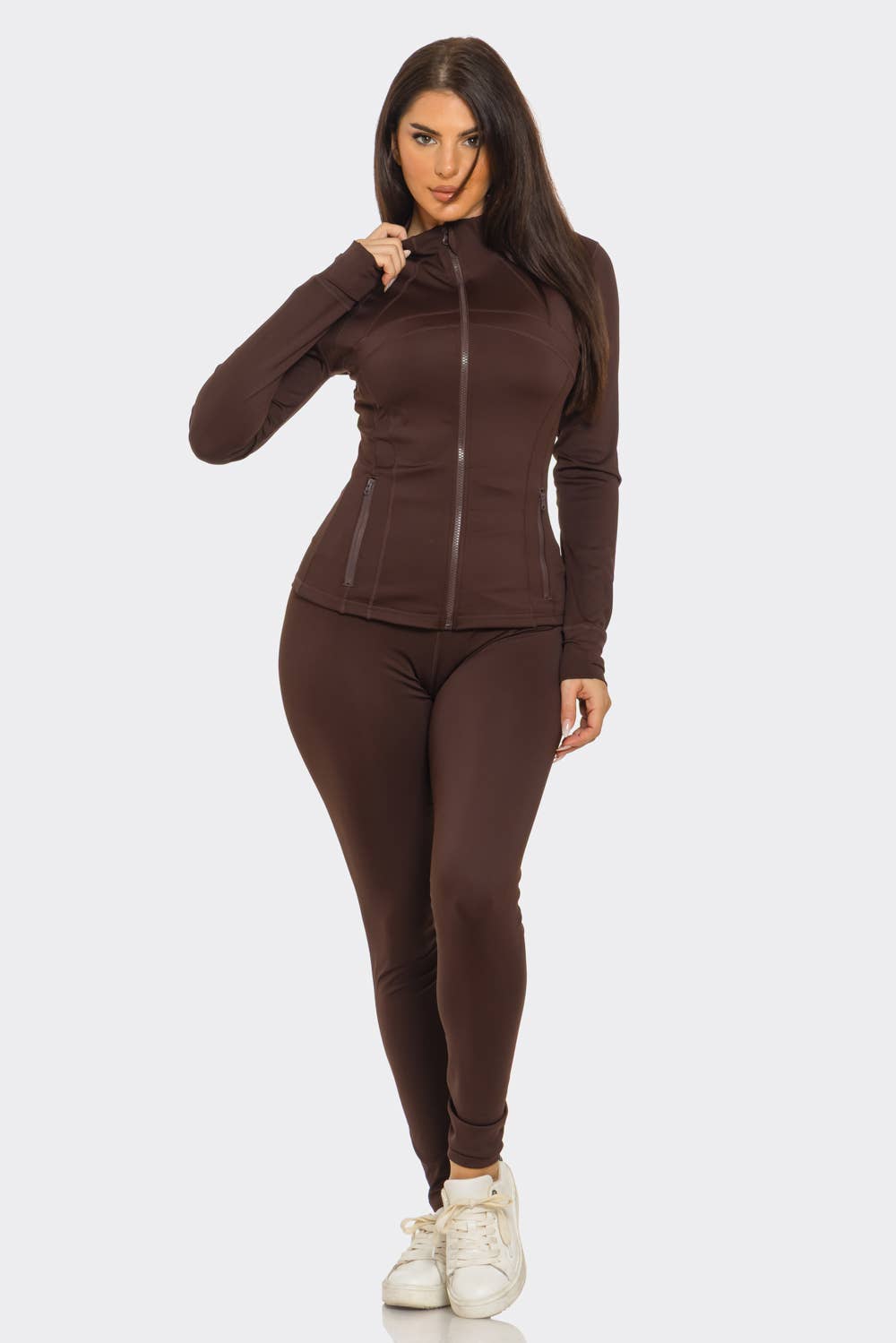 Julia by LoveJ - Wholesale Activewear Set - Women's - Front Zip Up Jacket And Leggings Set15