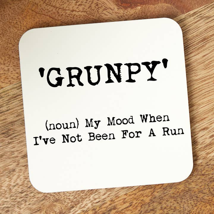 Grunpy Coaster, Runner Gift, Running Present, Marathon Well for wholesale by Pretty Little Personalised