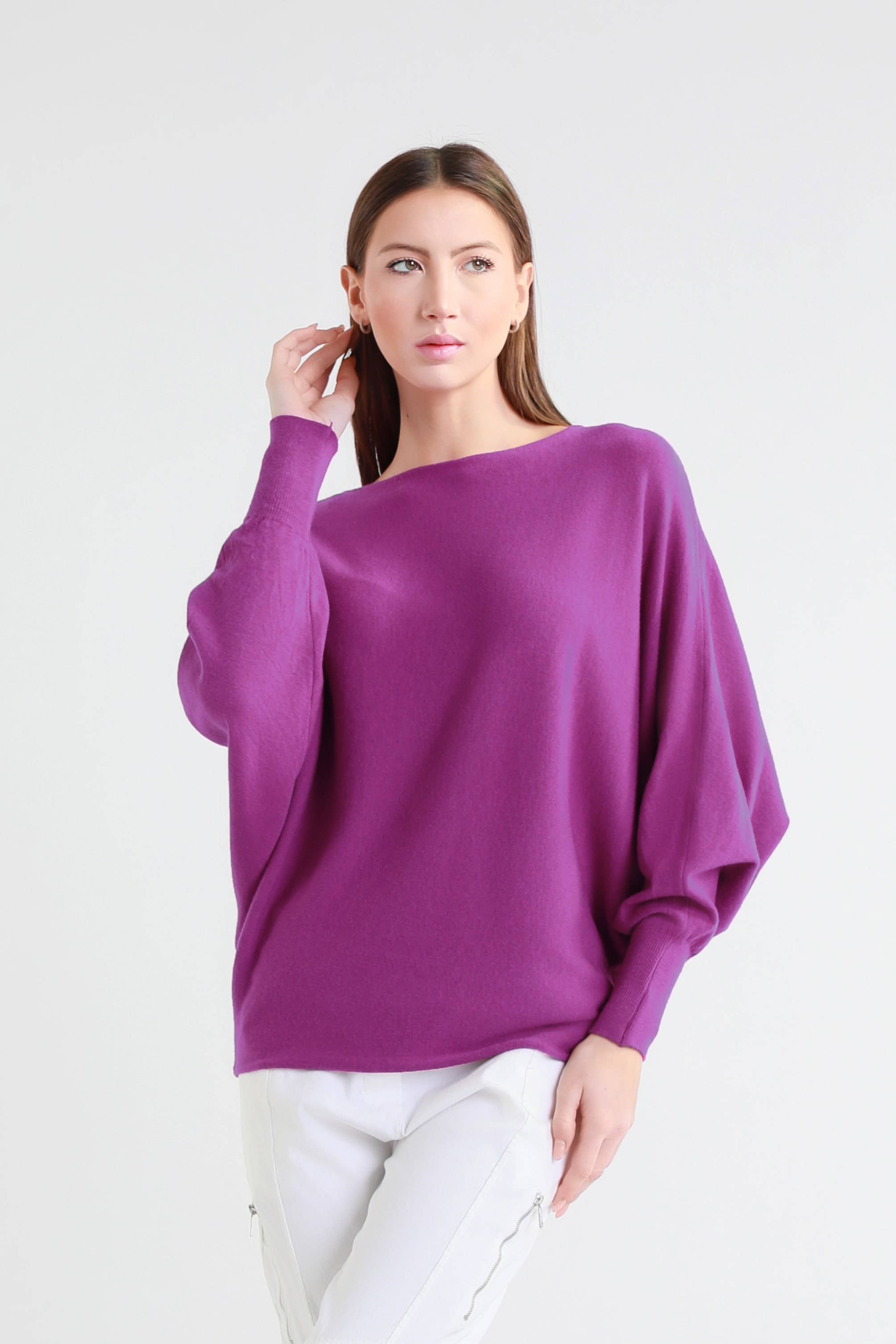 TINA Stephens Italy/Tees By Tina – Engroshandel Pullover - Dame – Mylah seriøst blød batwing sweater (BLS413)38