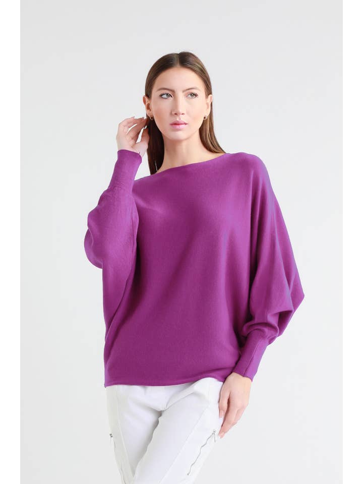 TINA Stephens Italy/Tees By Tina – Großhandel Strickpullover – Damen – Mylah Seriously Weicher Fledermaus-Pullover (BLS413)38