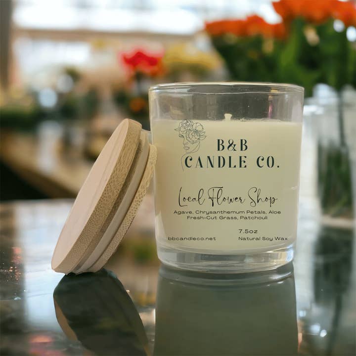 B&B Candle Co. - Wholesale Jar/Filled Candle - Local Flower Shop Scented Candle with Fresh Floral Blooms3