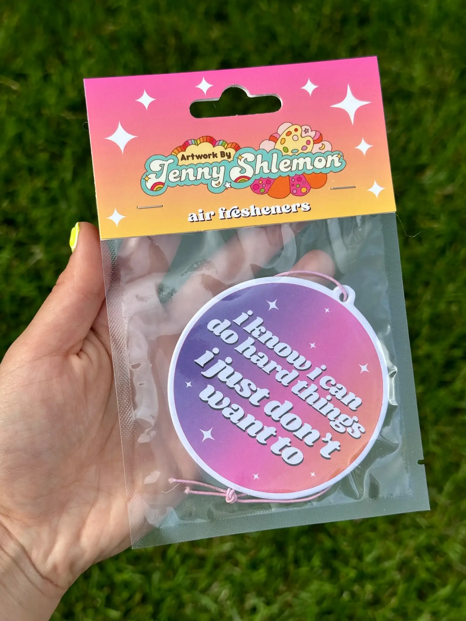 ShlemonArt - Wholesale Car Freshener - Women's - I Know I Can Do Hard Things Car Air Freshener - Lavender2