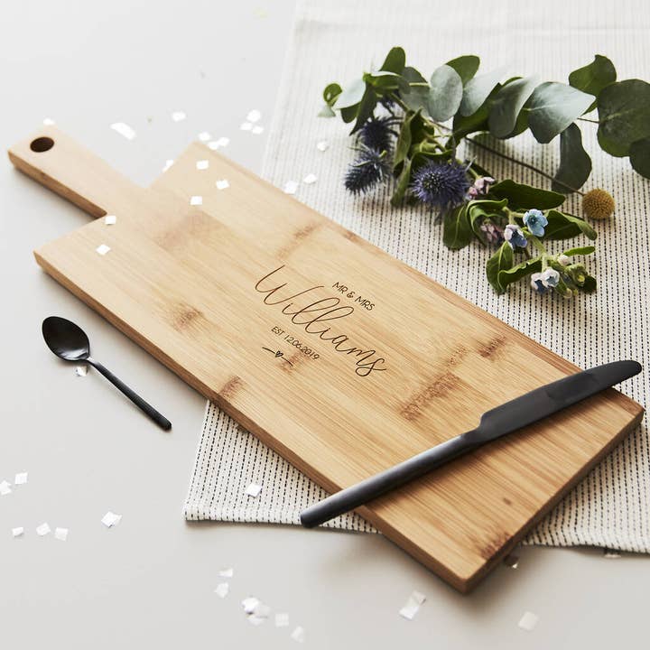 Personalised Wedding Chopping/Cheese Board for wholesale by Sophia Victoria Joy
