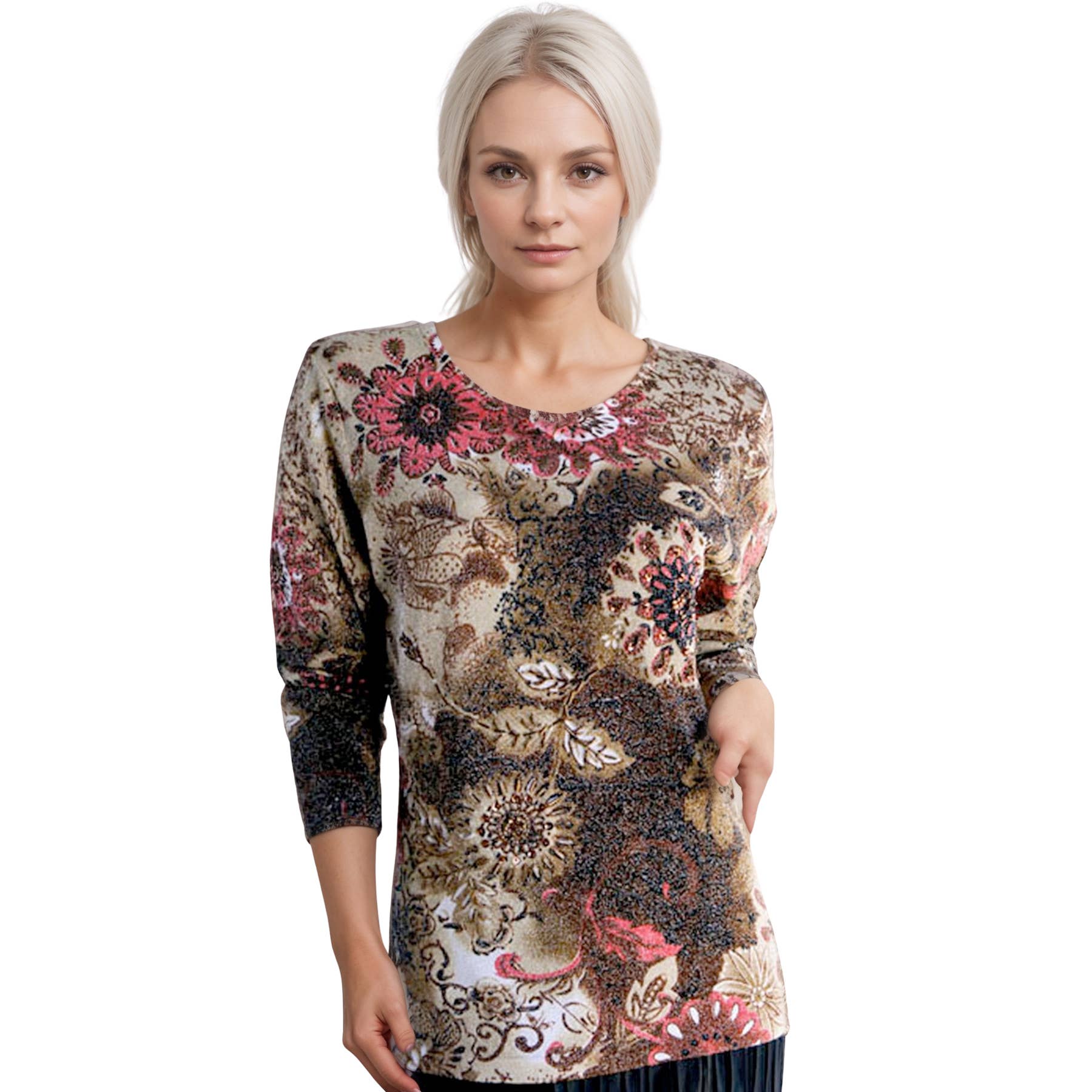 The Magic Scarf Company - Vente Chemisier – femme - 1227 - Hauts à manches longues perlés0