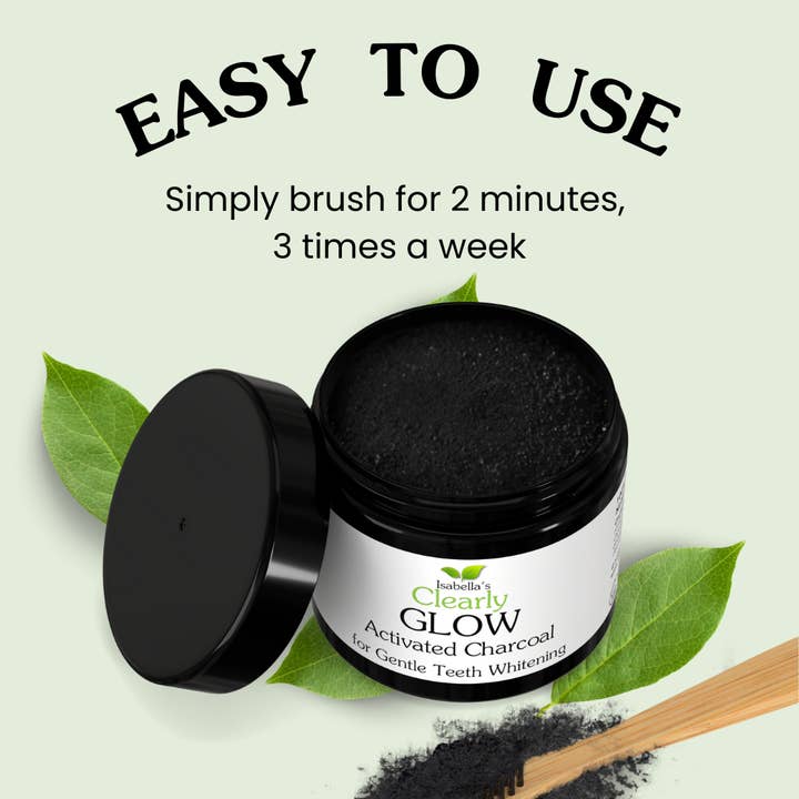 Isabella's Clearly - Wholesale Teeth Whitener - GLOW, Teeth Whitening Activated Charcoal Powder2