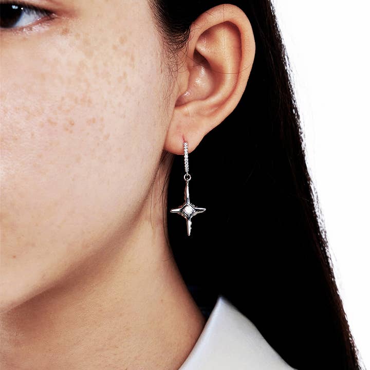 KINDNESS - Wholesale Dangle Earrings - KINDNESS minimal silver Baptism pendant earrings genderless