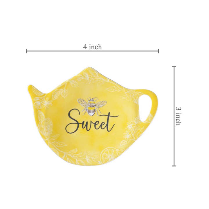 Supreme Housewares - Wholesale Tea Strainer/Infuser - 4-Piece Sweet Bee Melamine Tea Bag Holders3