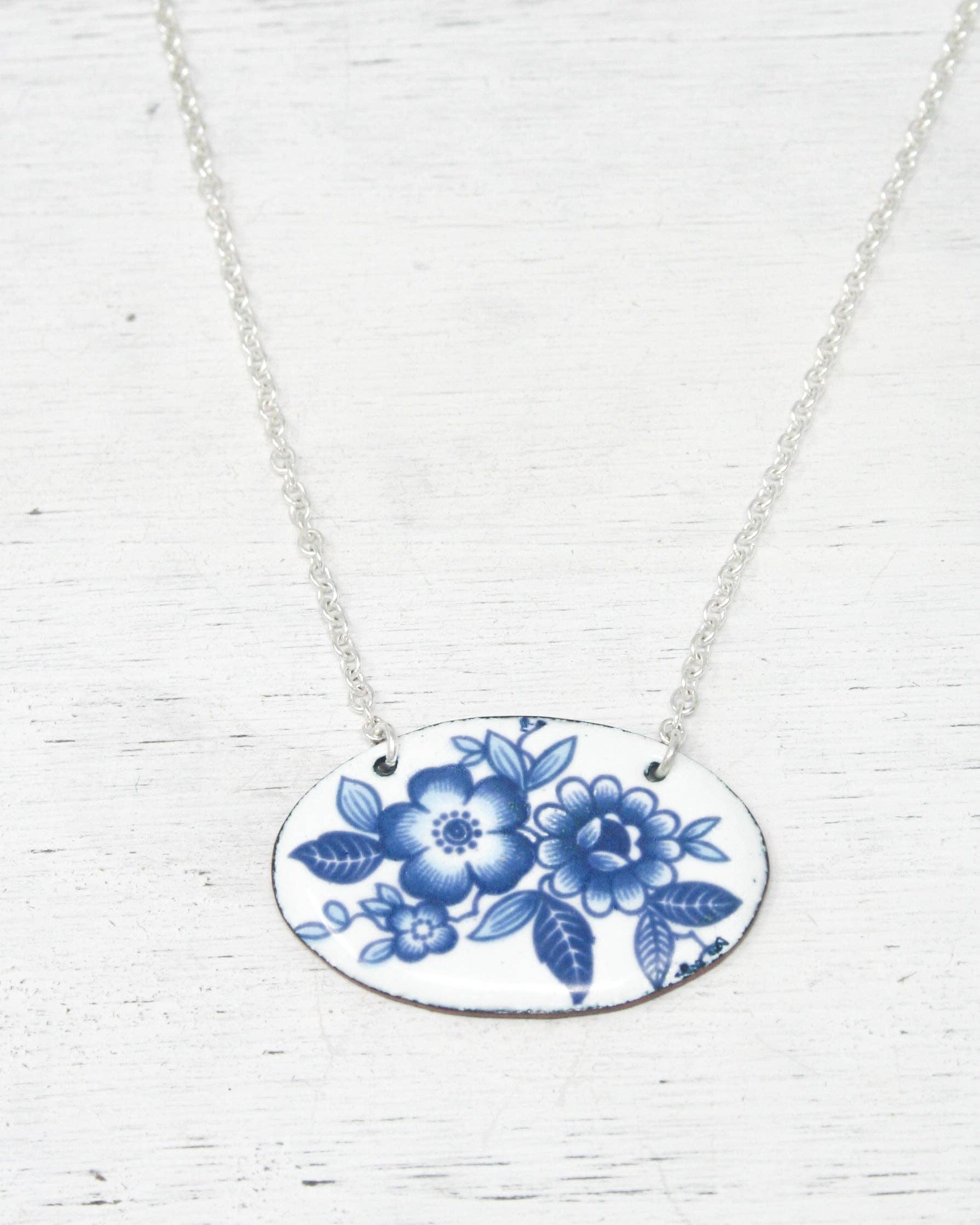 Rising Jewelry - Vente Colliers à pendentif - Collier Fleur, Héritage Bleu, Bijou Floral Vintage Cadeau1