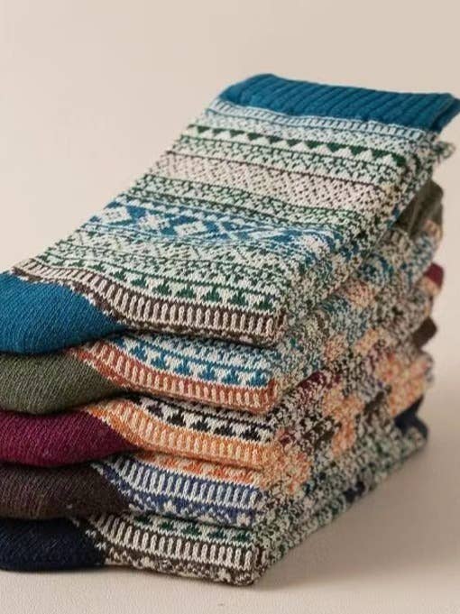 Sweetkama - Wholesale Socks - Women's - Unisex Vintage Bohemia Totem Knit Socks SKASC41794