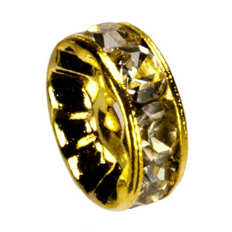 500 Rondelle / Espaceurs avec pierres, 10mm, Or pour la vente par EHAWA