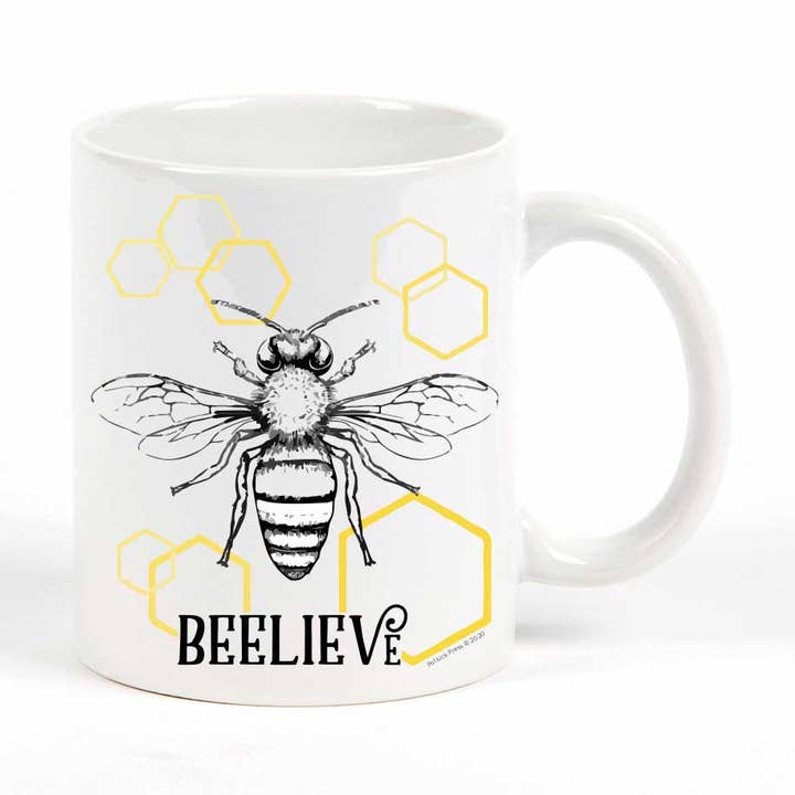 Beelieve Bee Mug for wholesale by Potluck Press