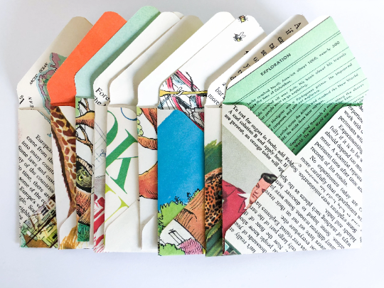 Moonbeam Mercantile – Engroshandel Konvolutter – 10 vintage papir små kuverter, genbrugshåndlavet1