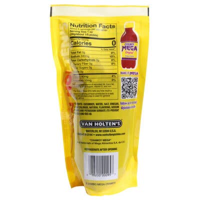 Grandpa Joe's Candy Shop - Wholesale Pickled Vegetables - Van Holten's Chamoy Mega Pickle Pouch, 12ct