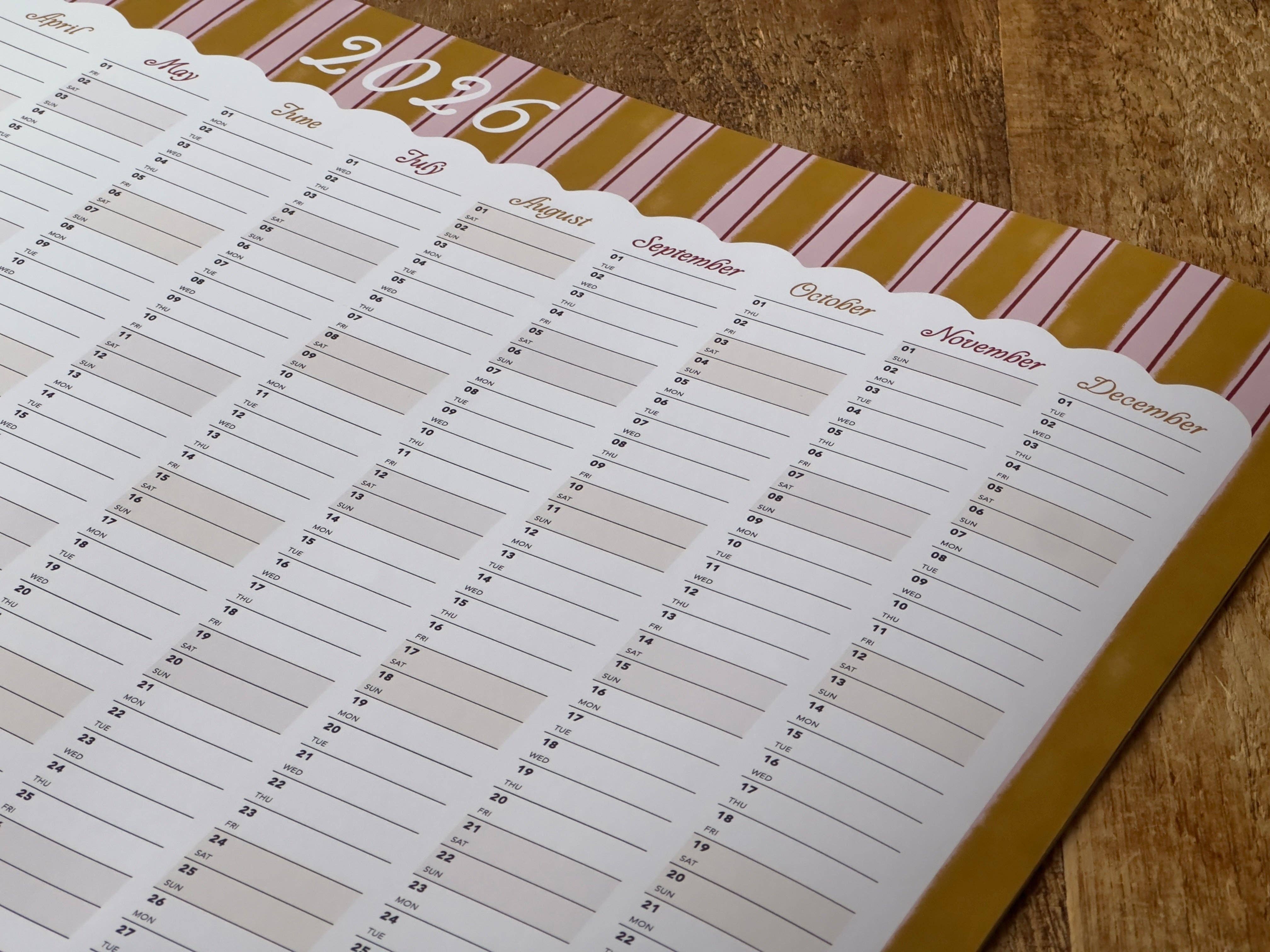 Daymaker Stationery - Wholesale Planner - 2026 Year Planner 'Golden Stripe'2