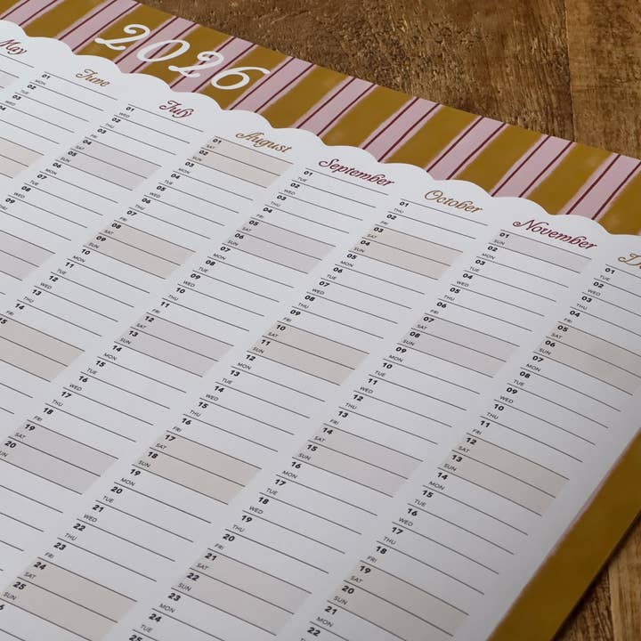Daymaker Stationery - Wholesale Planner - 2026 Year Planner 'Golden Stripe'2