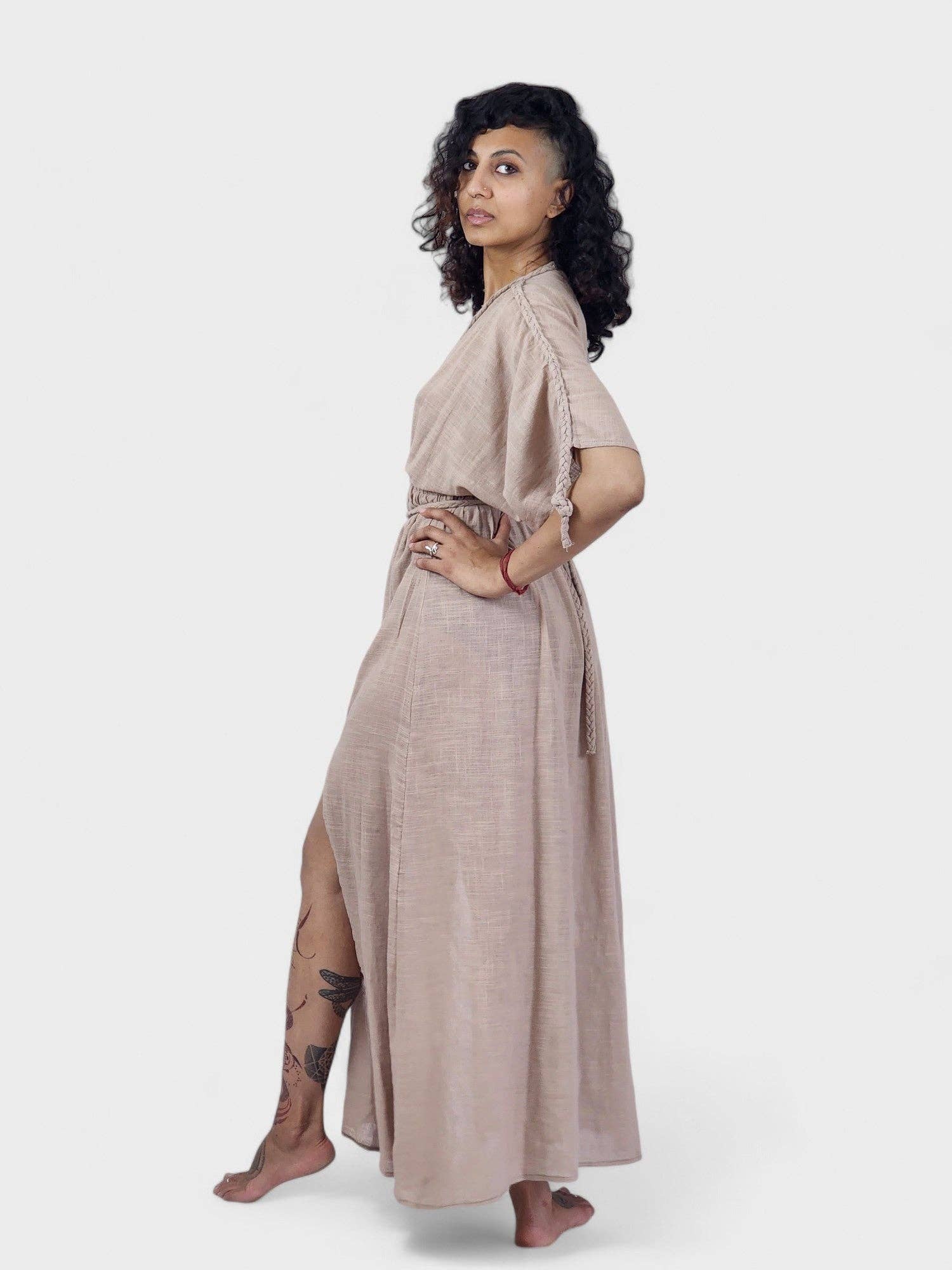 Sacred Ceremony - Wholesale Dress - Women's - Dusty Rose Organic Cotton Rope Goddess Maxi Dress6