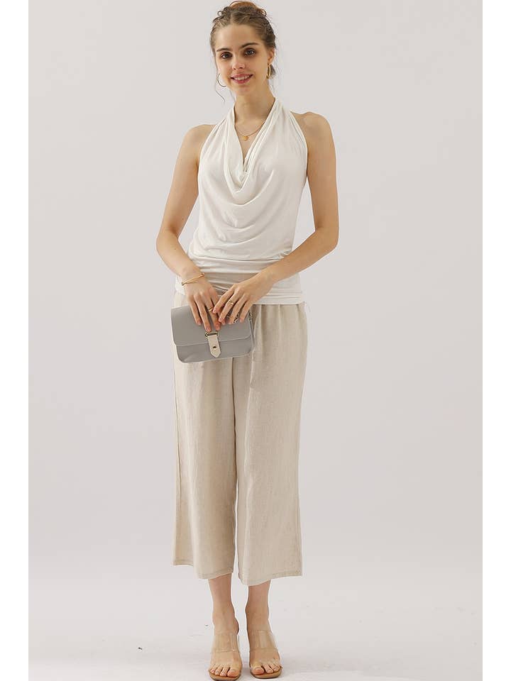 NINEXIS - Wholesale Pants - Women's - CWBLP416_EASY PULL ON LINEN CAPRIS PANTS WITH SIDE POCKET15