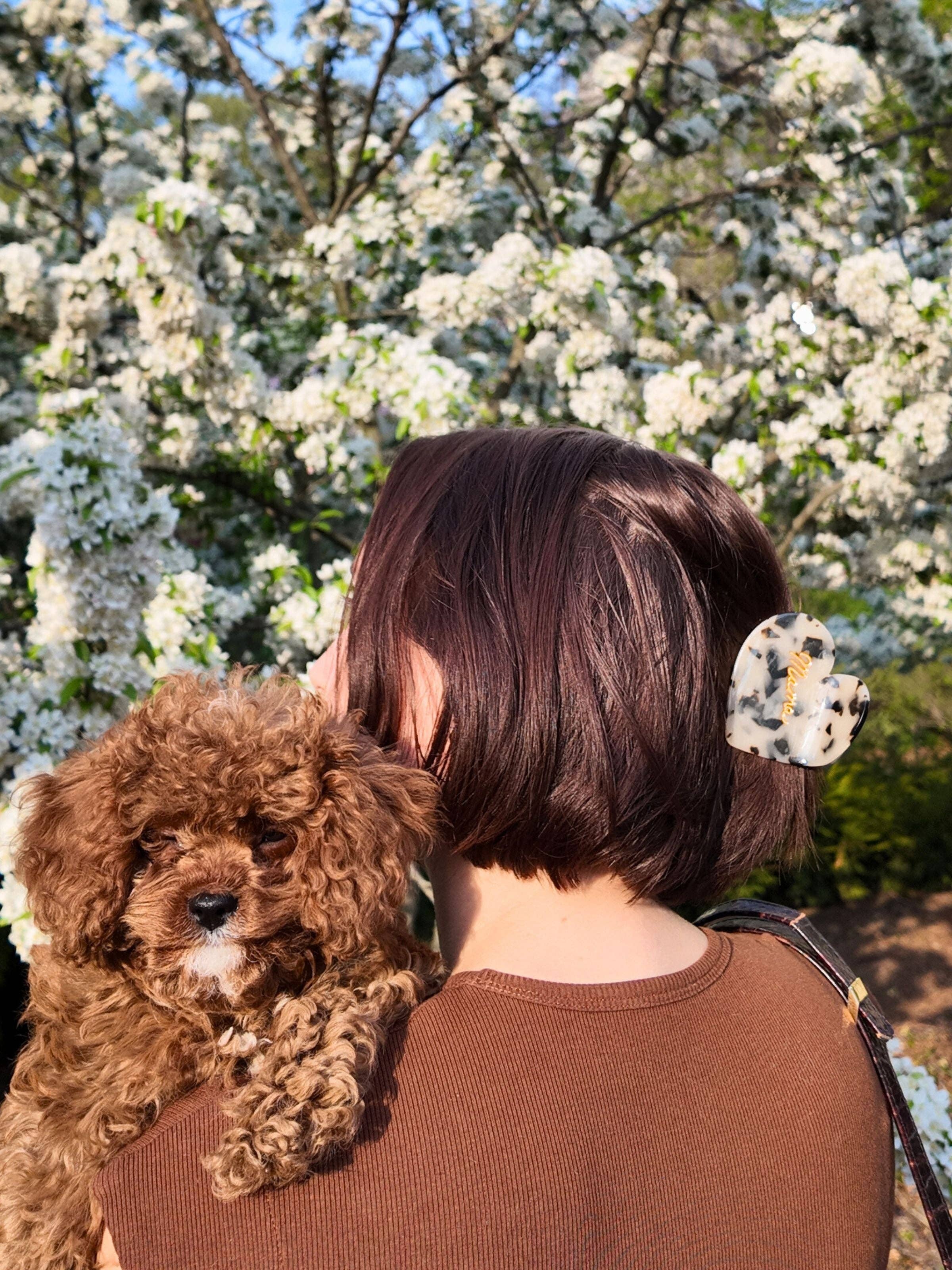 Solar Eclipse - Wholesale Haarclip - Dames - Handgeschilderde Mama Hart Acetaat Haarclip | Milieuvriendelijk4