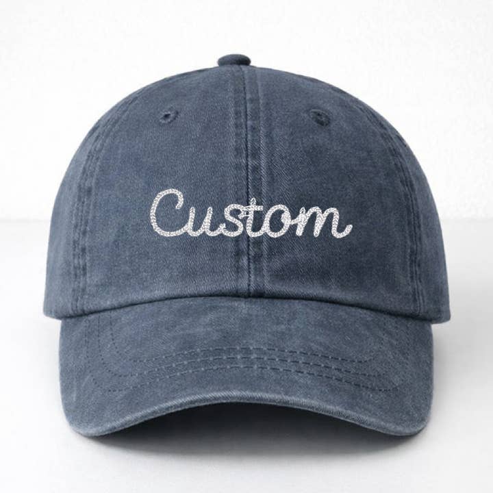 Custom Text Chainstitch Dad Hat - Embroidered Ball Cap for wholesale by Gracie Designs