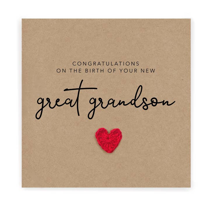 New Great Grandson Card, New great Grandparents Card for wholesale by Fifi's Handcrafted