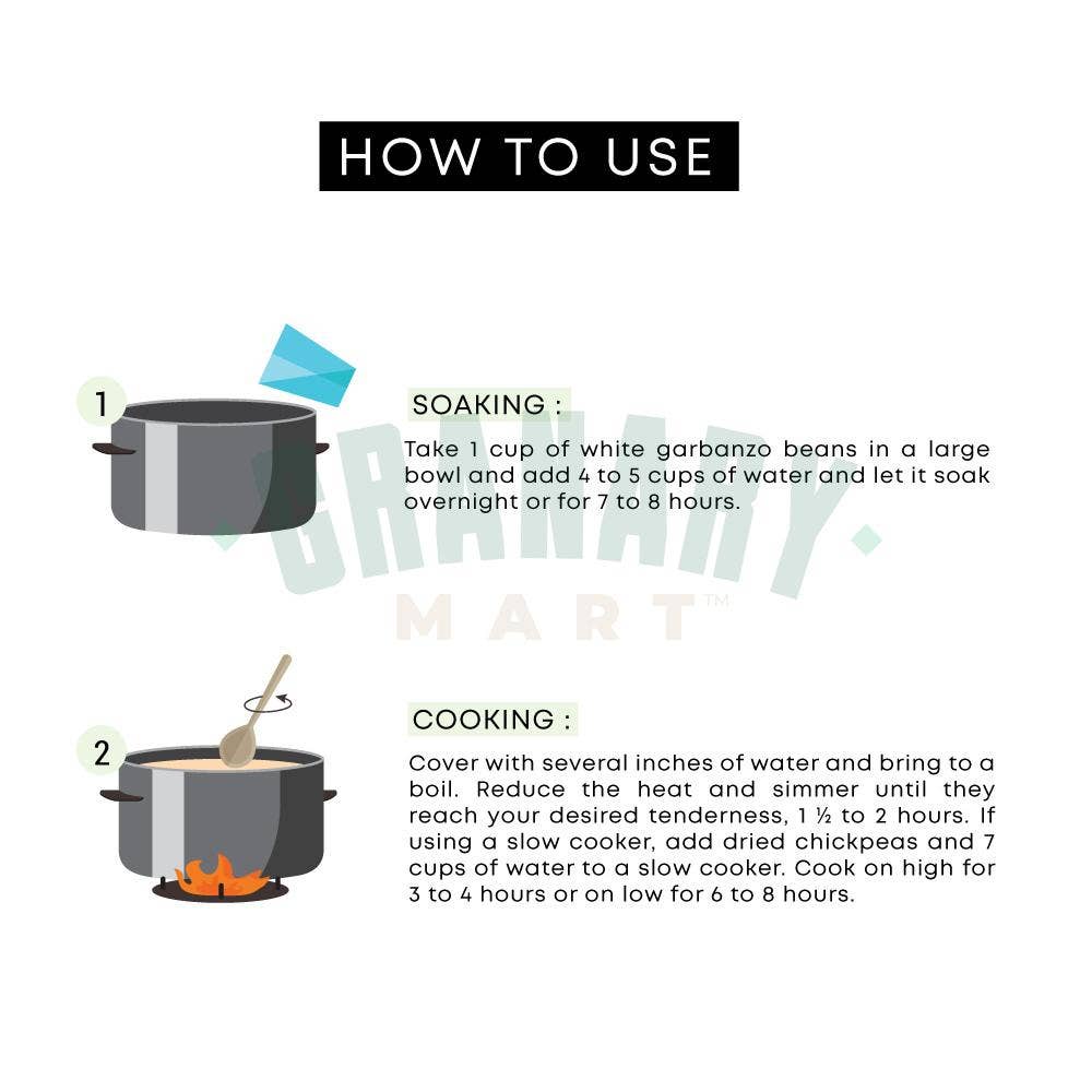 Granary Mart - Wholesale Beans - WHOLE WHITE GARBANZO BEANS - PLANT PROTEIN AND FOLATE RICH3