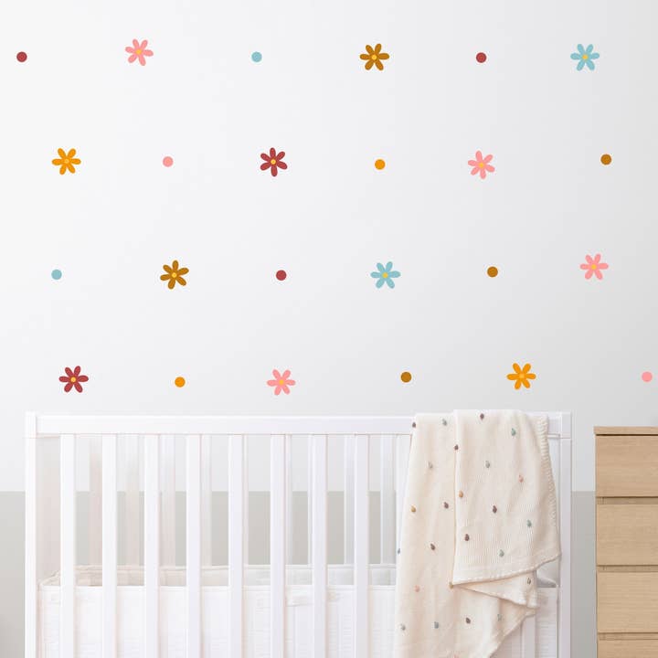 Nursery Flowers Wall Stickers, Nursery Wall Stickers, Flower Wall Stickers, Children's Wall Decor, Kid's Room, Girl's Bedroom, Floral Decals for wholesale by Hello Beautiful Designs