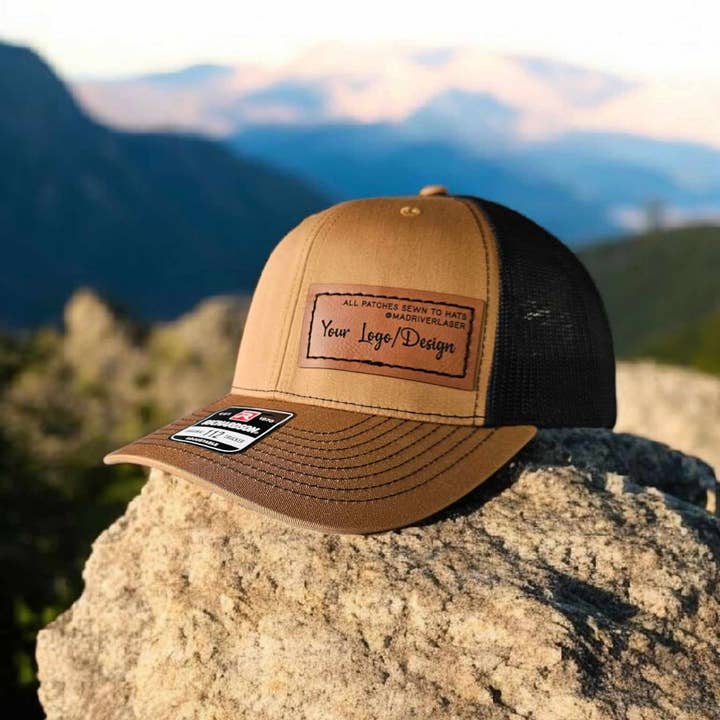 Mad River - Wholesale Trucker Hat - Unisex - Richardson112 Trucker Hat Custom Rectangle Leatherette Patch