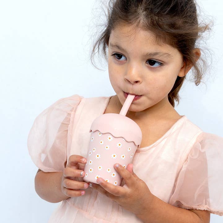 Chino Club - Wholesale Drinking glass/cup – Kids & Baby - Pink Daisy Mini Smoothie Cup & Straw 200ml11