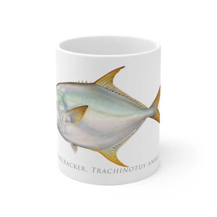 Stick Figure Fish - Wholesale Coffee mug - Giant Oystercracker (Permit) Mug4