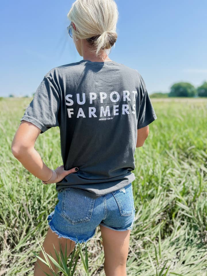 American Farm Company – Engroshandel T-shirt med print - Dame – Western 'Support Farmers' Hvede Unisex Grafisk T-shirt7