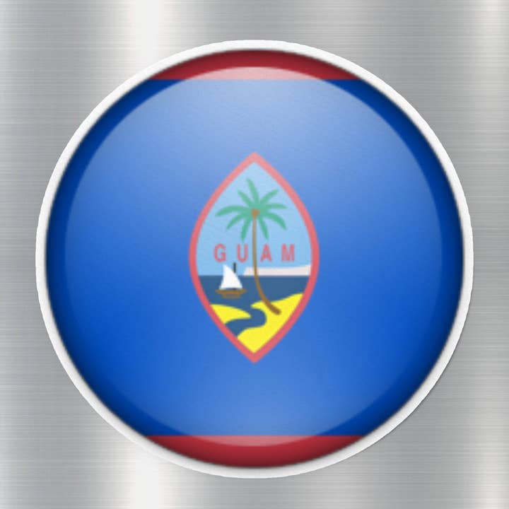 Guam Button Flag Sticker for wholesale by GraffMerch.com