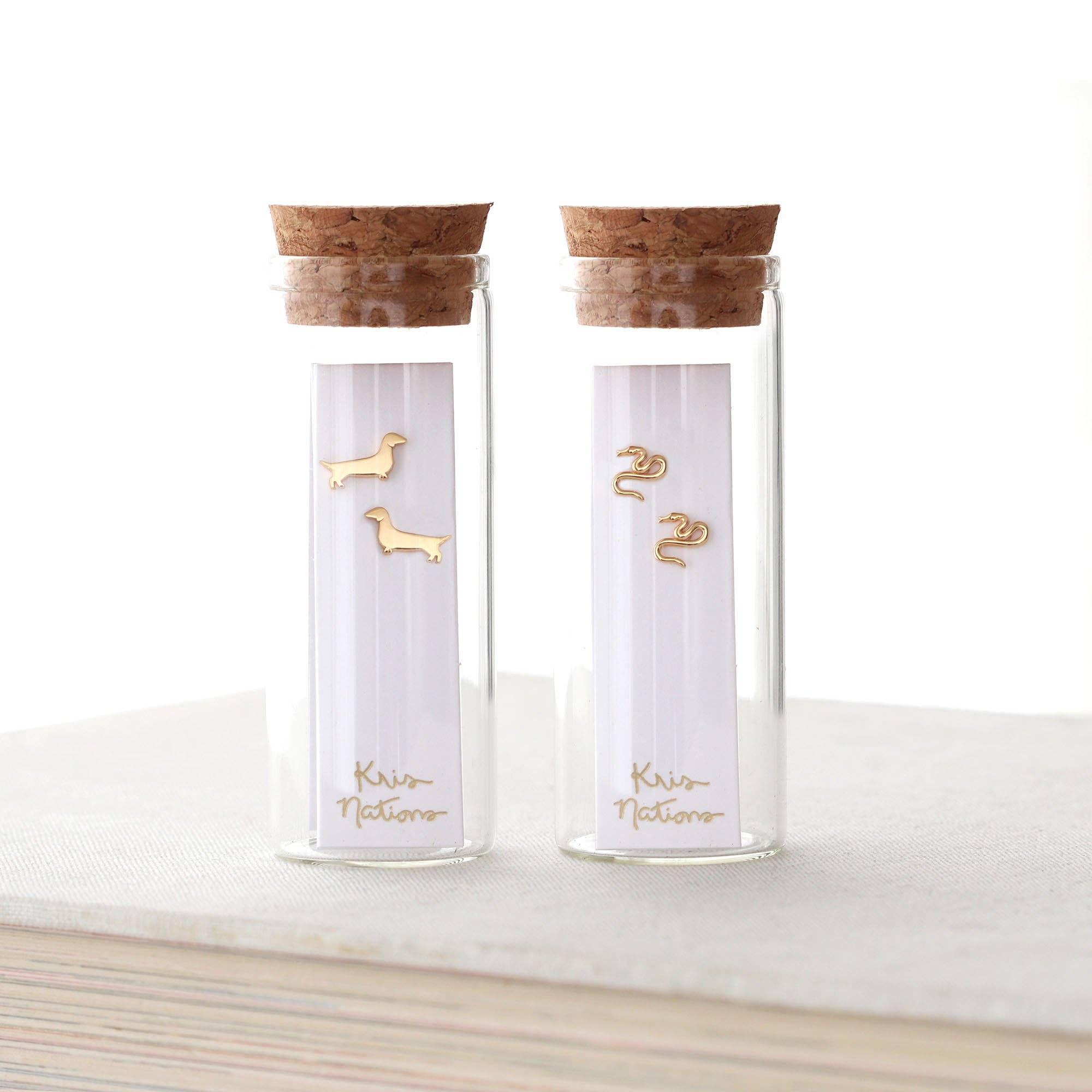 Kris Nations - Wholesale Stud/Post Earrings - Tiny Snake Stud Earrings 18K Gold Vermeil | Sterling Silver Nickel Free Hypoallergenic Ships from CA5