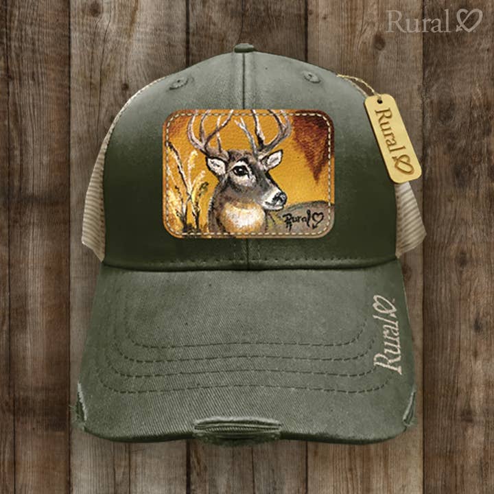 Brave Spirit Buck Stonewashed Cap with Contrasting Logo for wholesale by Rural Heart