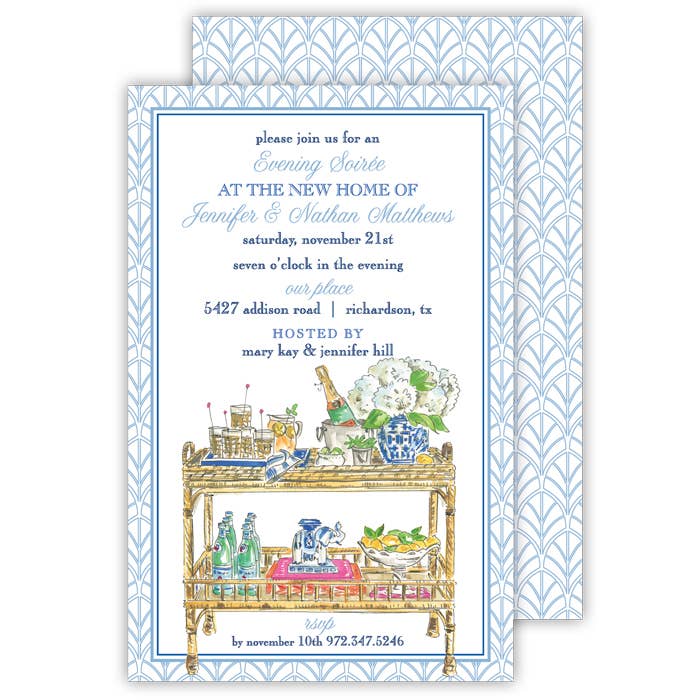 Barra Carrito Azul Grande Plano para venta al por mayor de RosanneBeck Collections