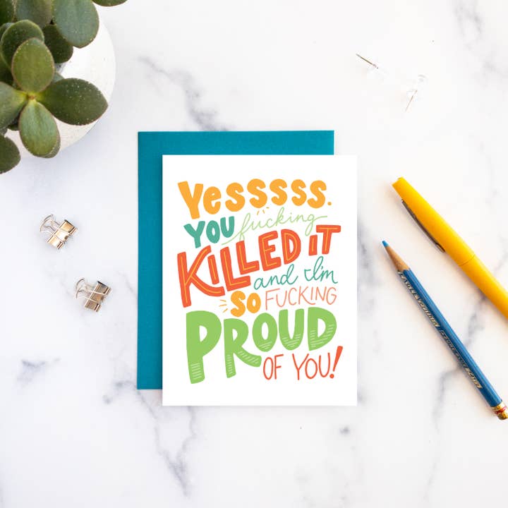 Billie Claire Illustration (Handmade) - Wholesale Congratulations Card - Proud of You (Congratulations) - A2 Greeting Card1