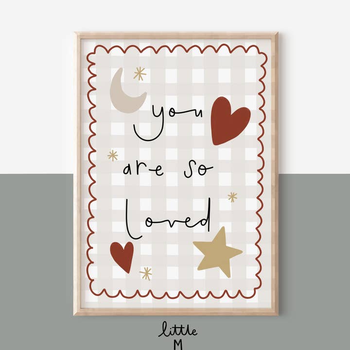 Vous êtes si aimé imprimé vichy - Beige pour la vente par Little M