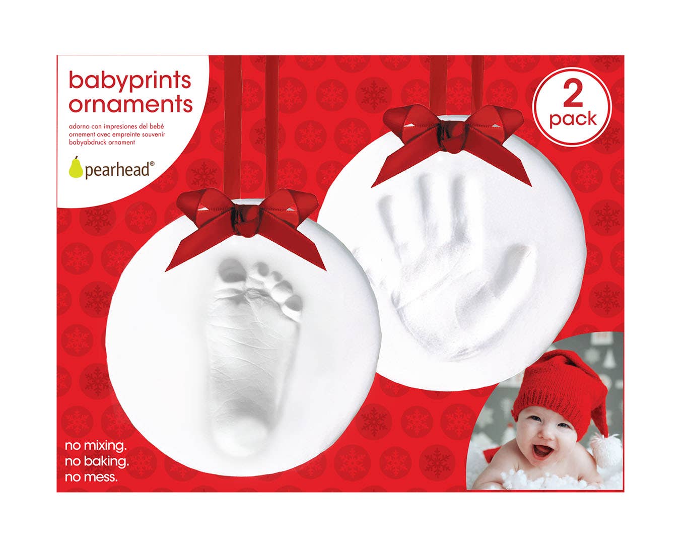 Pearhead - Wholesale Hand & Footprint Kit - Kids & Baby - Babyprints Christmas DIY Keepsake Ornament, Set of 29