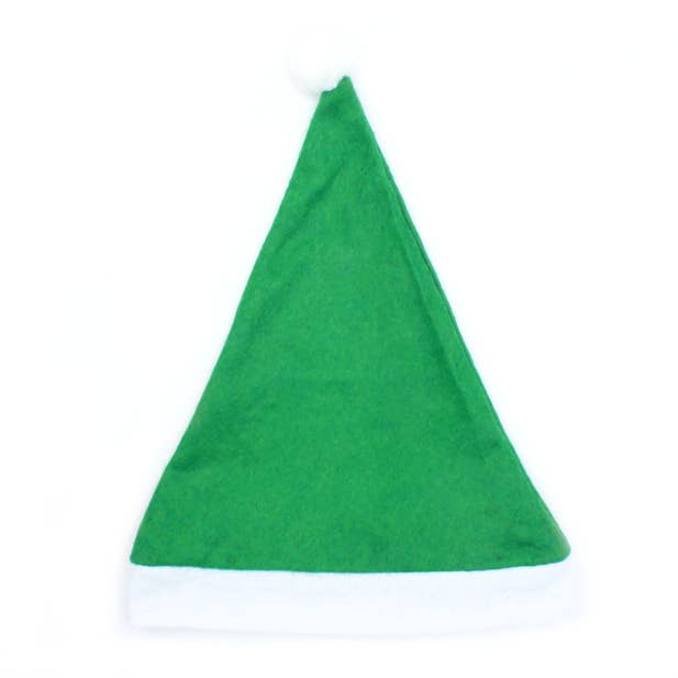 Inca UK – wholesale Santa hat – Christmas Santa Hat In Green With White Trim1