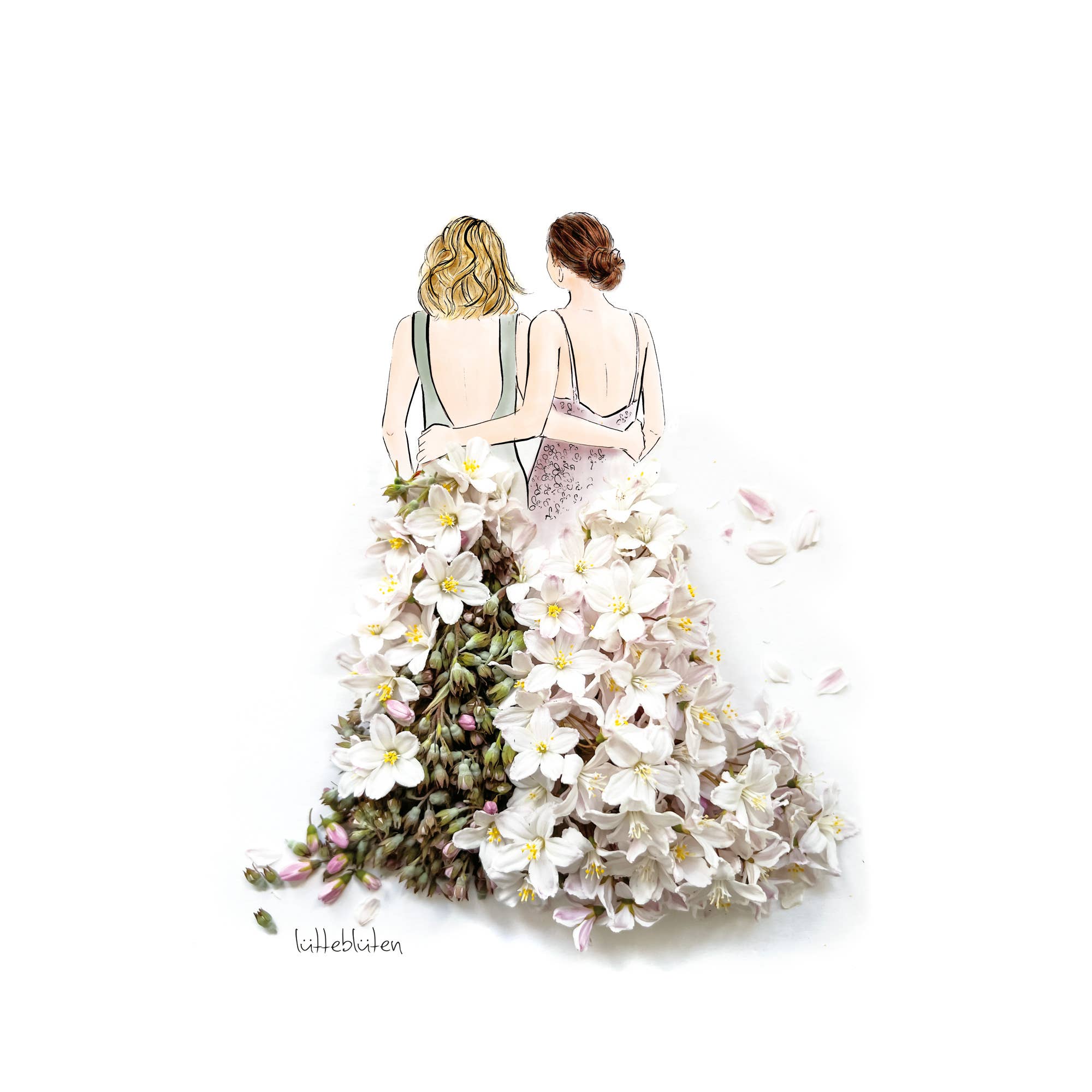 Lütteblüten - Vente Faire-part de mariage - Carte de mariage/demoïselles d'honneur avec enveloppe1