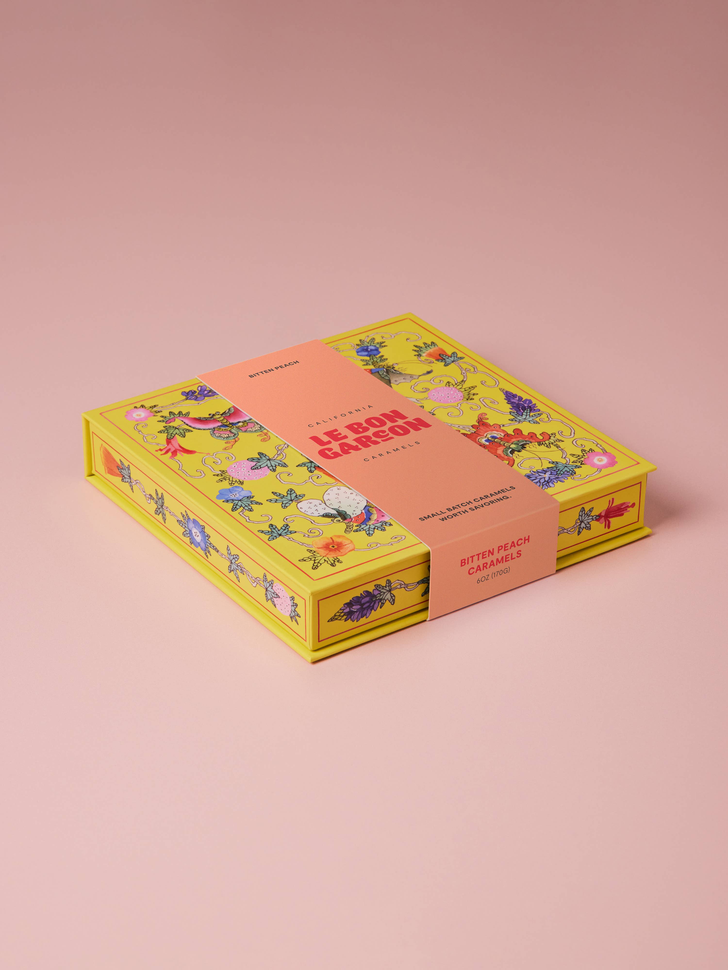 Le Bon Garcon – Engroshandel Karamel – Bitten Peach Caramels 6 oz gaveæske