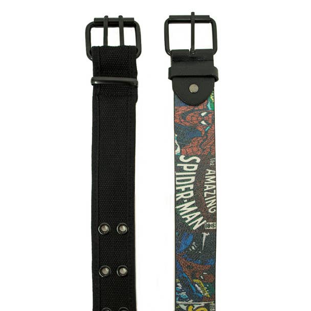 Selini New York - Wholesale Belt - Men's - 6pk Prepack PU Cartoon Graphic Belt + Canvas Grommet Belt