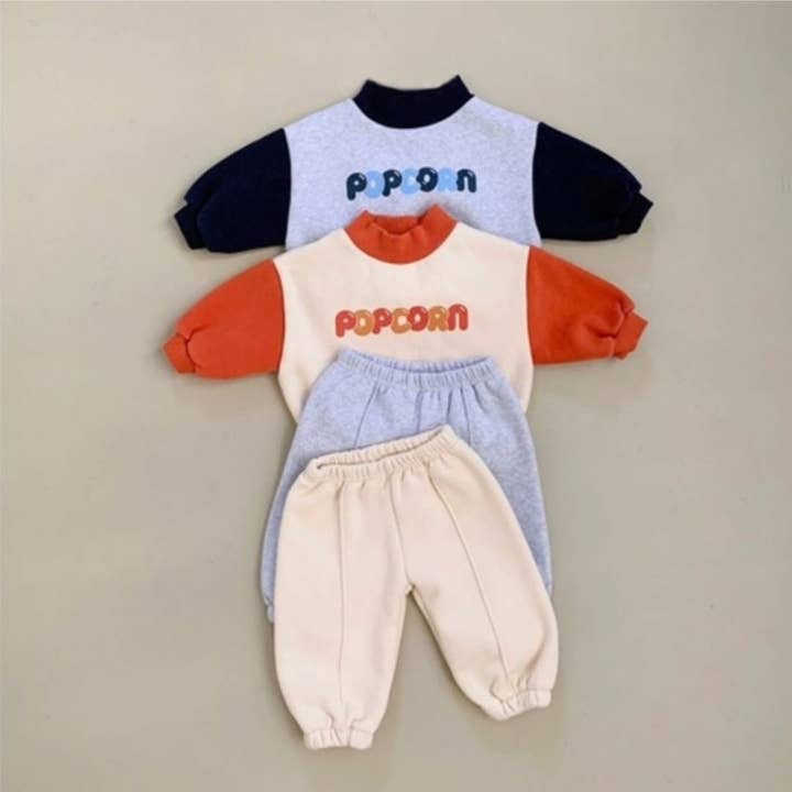 Winter and Spring Baby Kids Unisex Long Sleeves Casual Letters Pattern Pullover and Pants Clothing Set for wholesale by MyKids-USA®