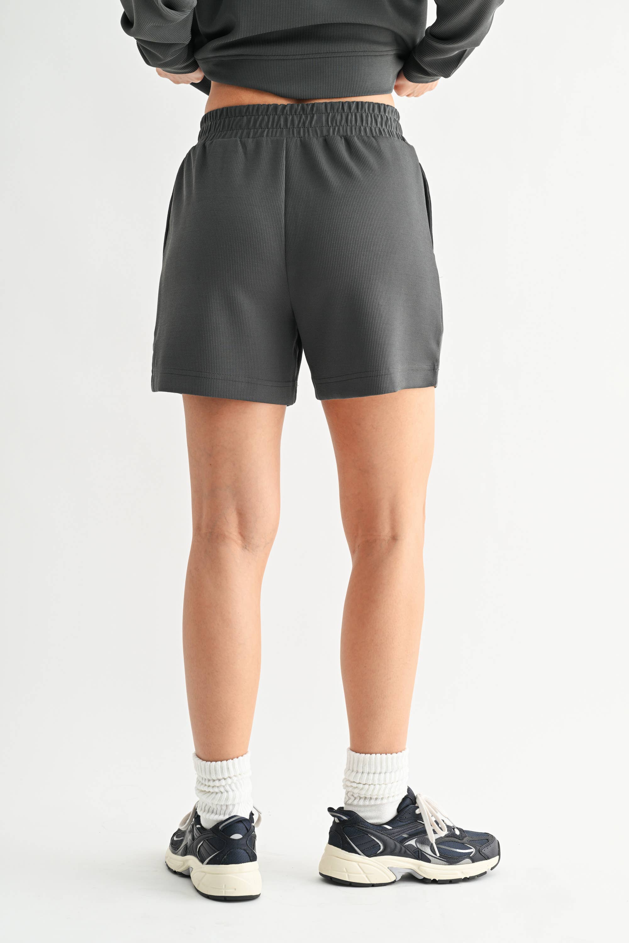 Mono B - Wholesale Lounge Shorts - Women's - Luxe Sand Wash Rib Lounge Shorts22