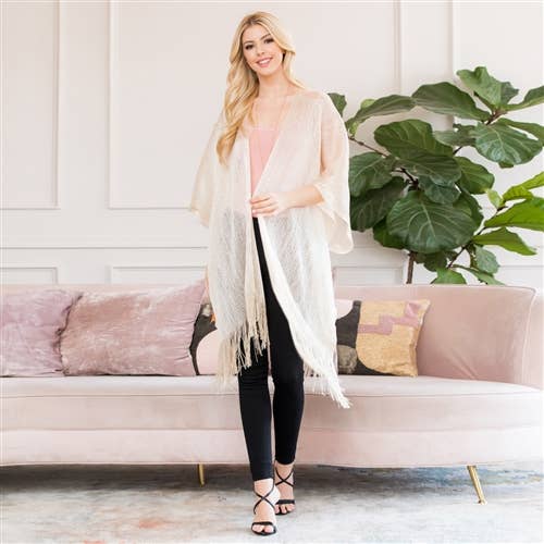 MYS Wholesale Inc - Wholesale Kimono - Women's - Elegant Metallic Colored Tassel Beach Kimono10