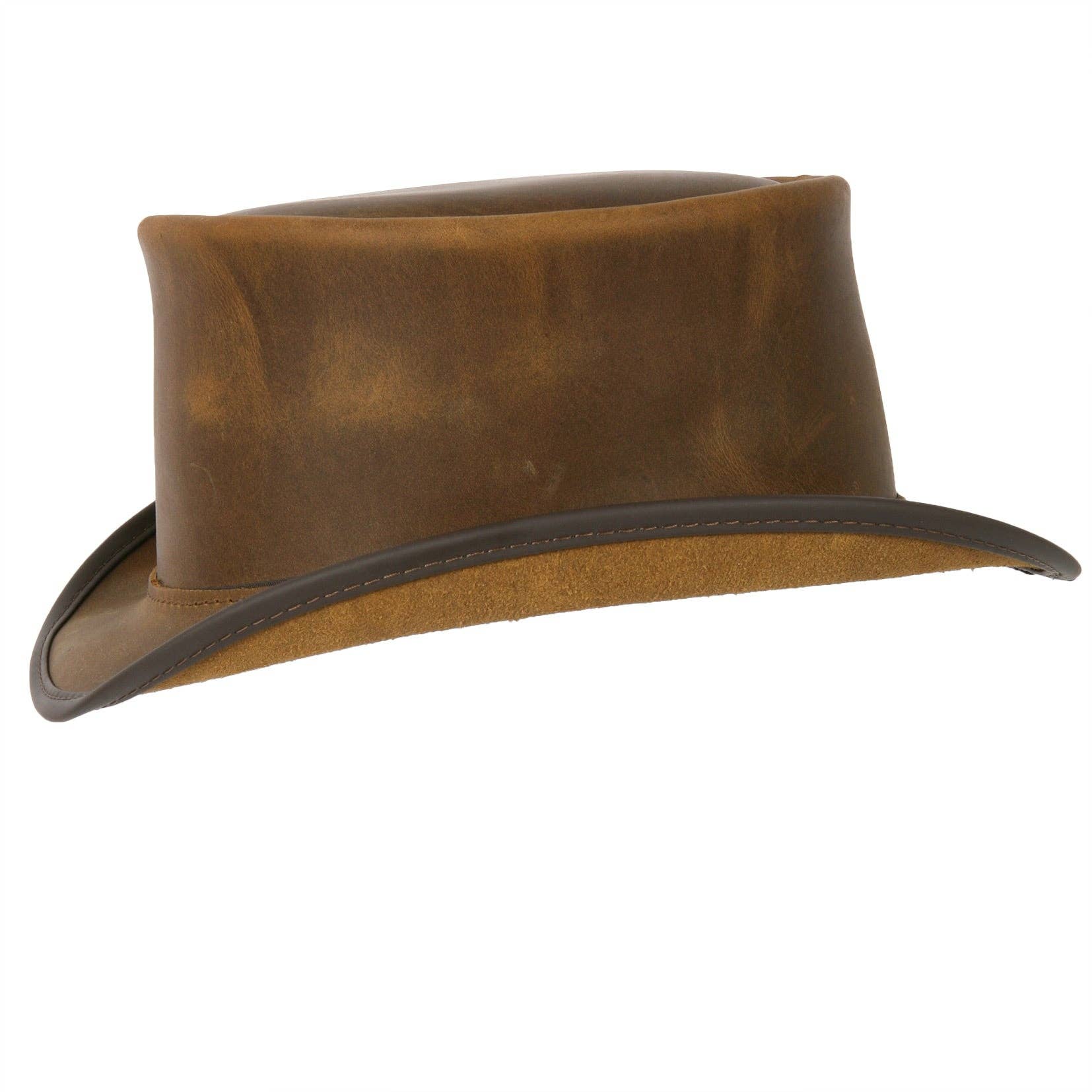 American Hat Makers - Wholesale Fedora - Unisex - Genuine Leather Top Hat - Style Marlow Unbanded10