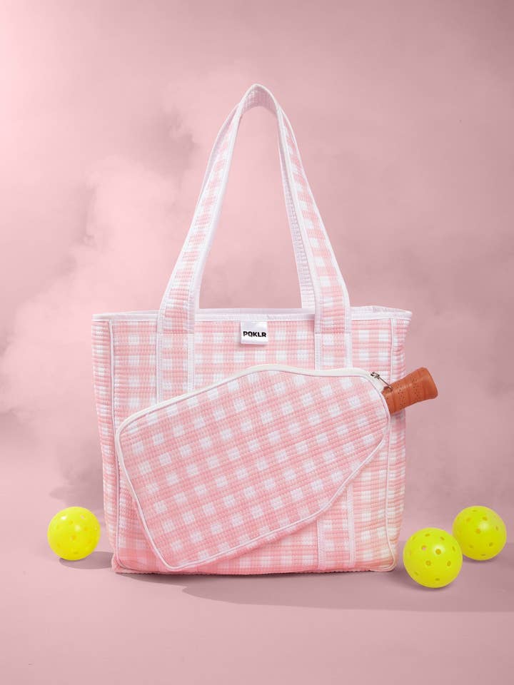 Pickleball Bag - Pink Gingham for wholesale by PQKLR