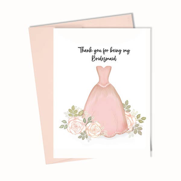 Casamento, queres ser minha Dama de Honor? Cartão de Agradecimento Fofo por atacado de Blue Stationery