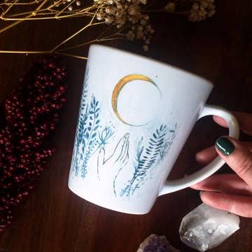 Flower Moon Latte Mug for wholesale by Mai Autumn