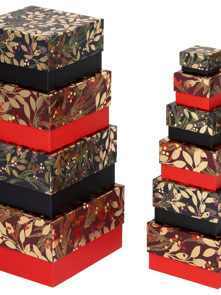 Gold Leaf Square Nest Box - Set of 10 for wholesale by Ballyhoo